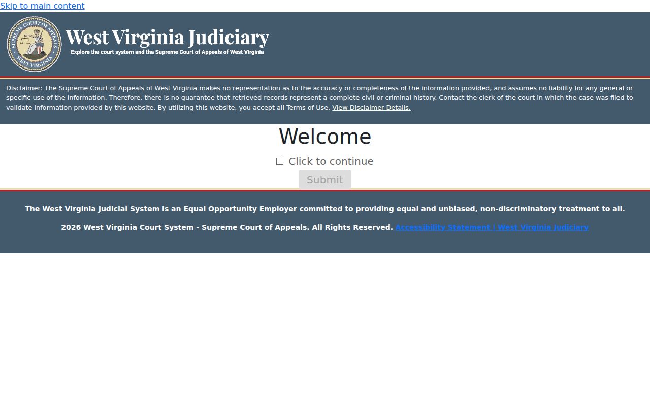 Randolph County docket search at the MCR CAPTCHA gate