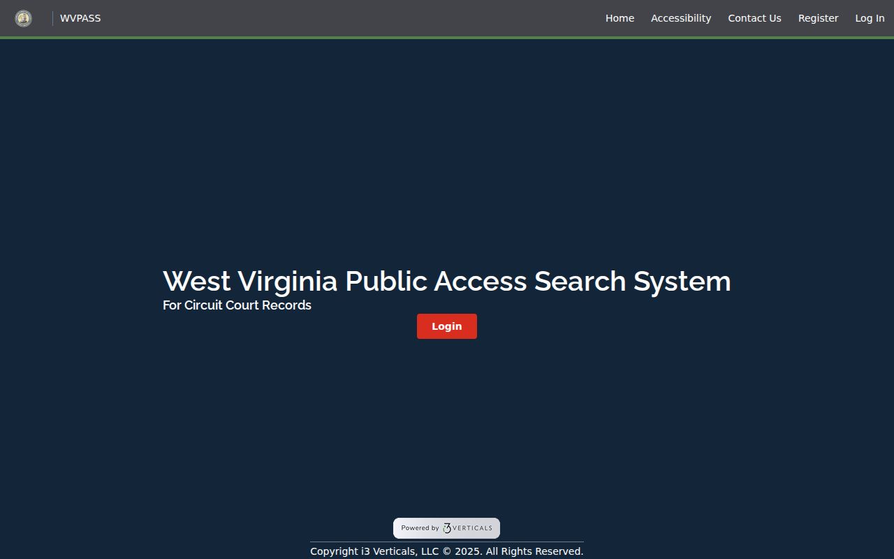 Randolph County WVPASS docket search loading screen