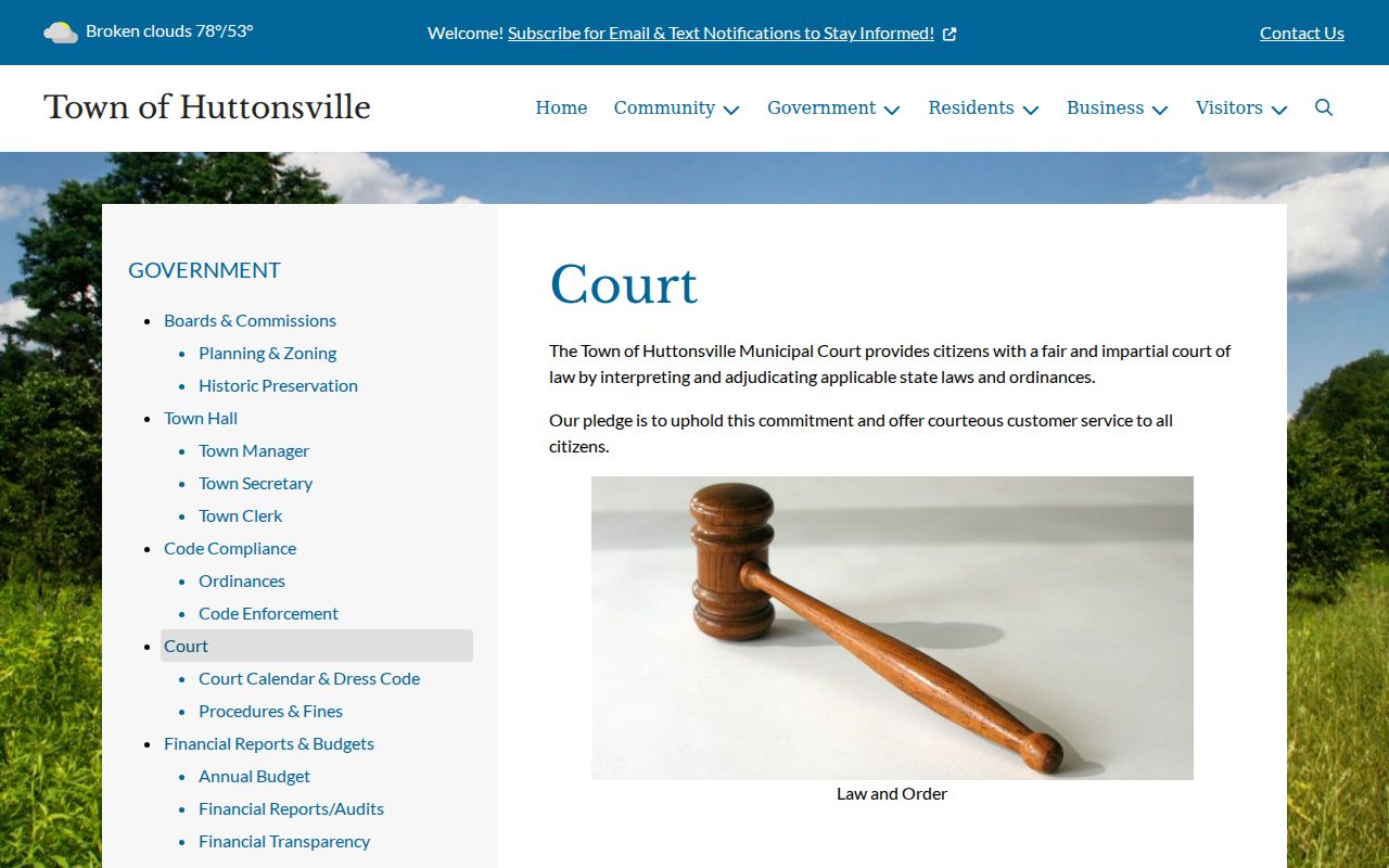 Huttonsville court records municipal court information