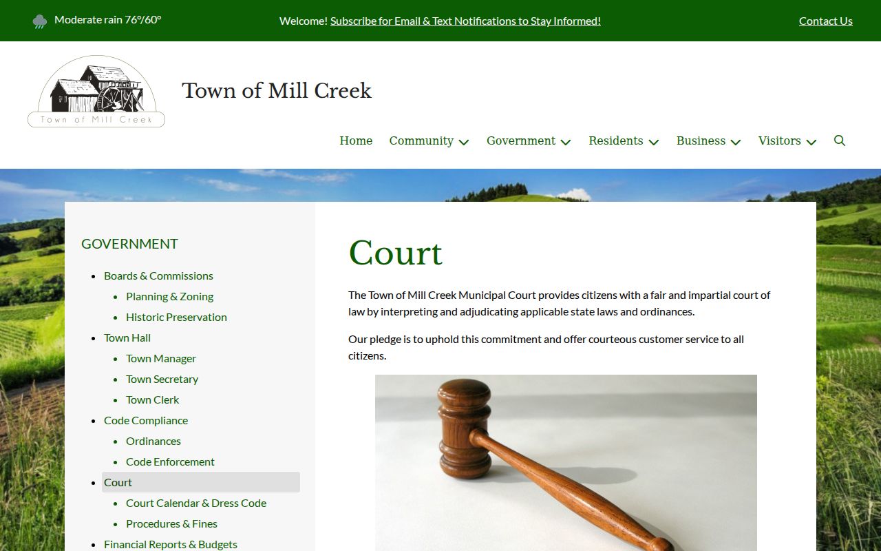 Randolph County Mill Creek court records official municipal court page