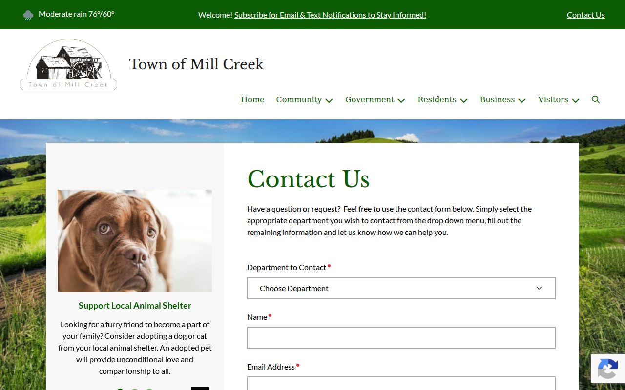 Randolph County Mill Creek court records Town Hall contact route