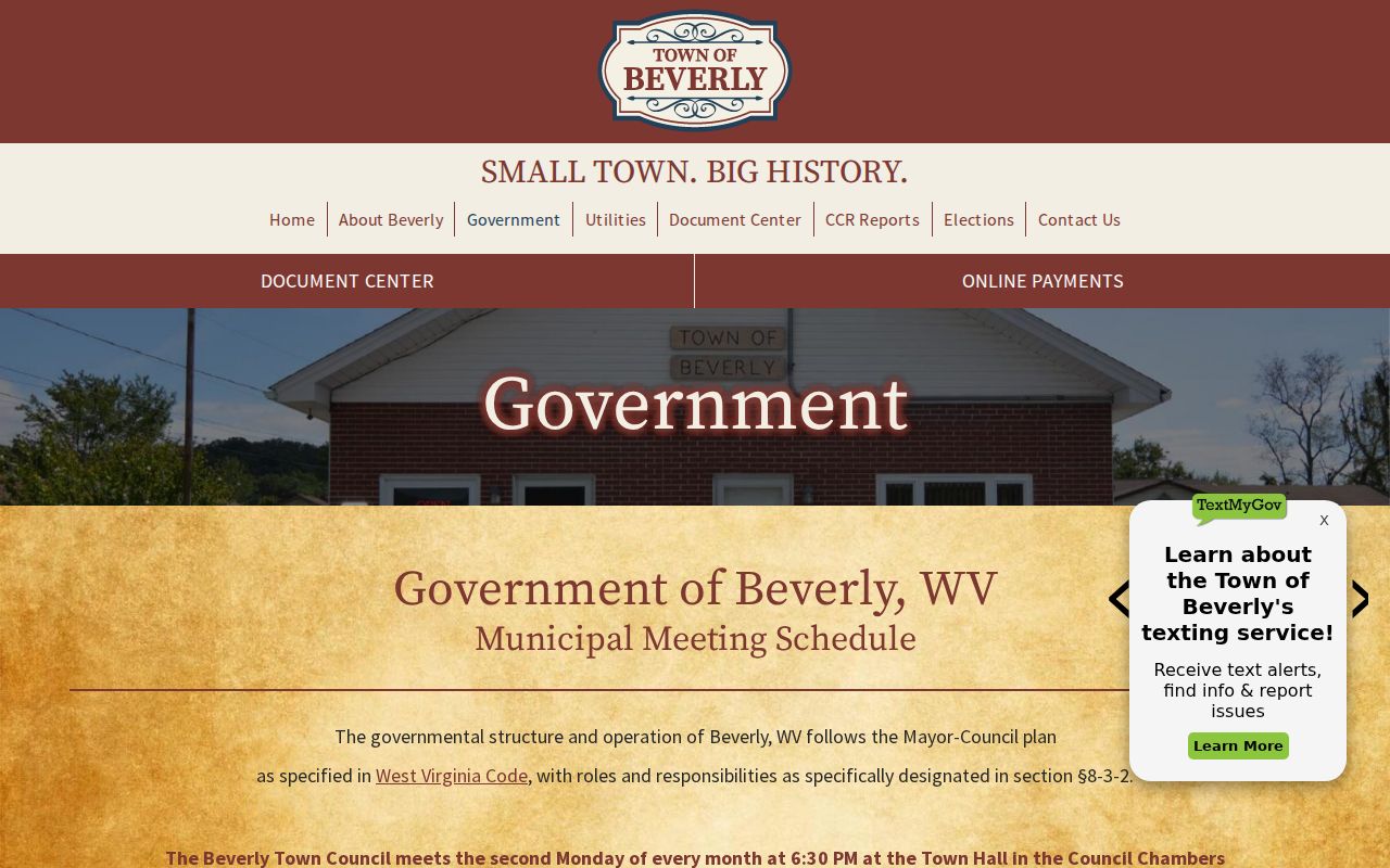 Randolph County Beverly court records and mayor-council government context